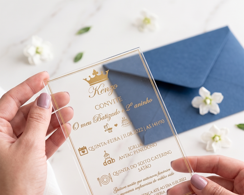 Hot Acrylic Christening Invitation