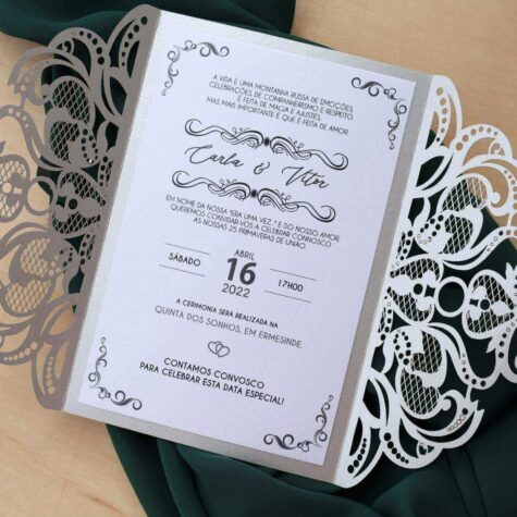 Imagem do produto Convite Bodas Prata Elegante