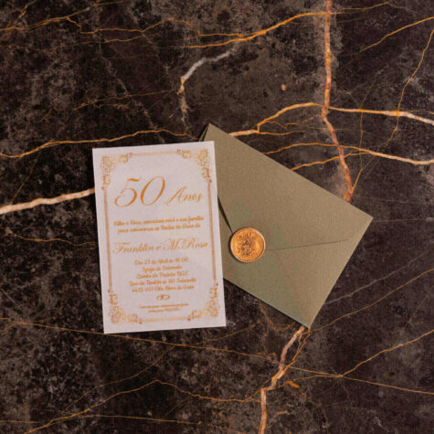 Imagem do produto Convite Bodas Ouro Lacre