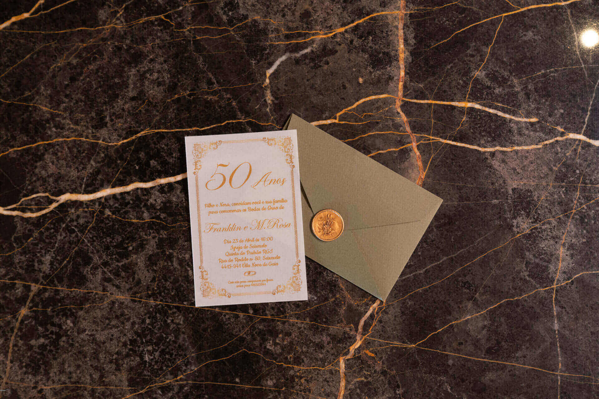 Convite Bodas Ouro Lacre