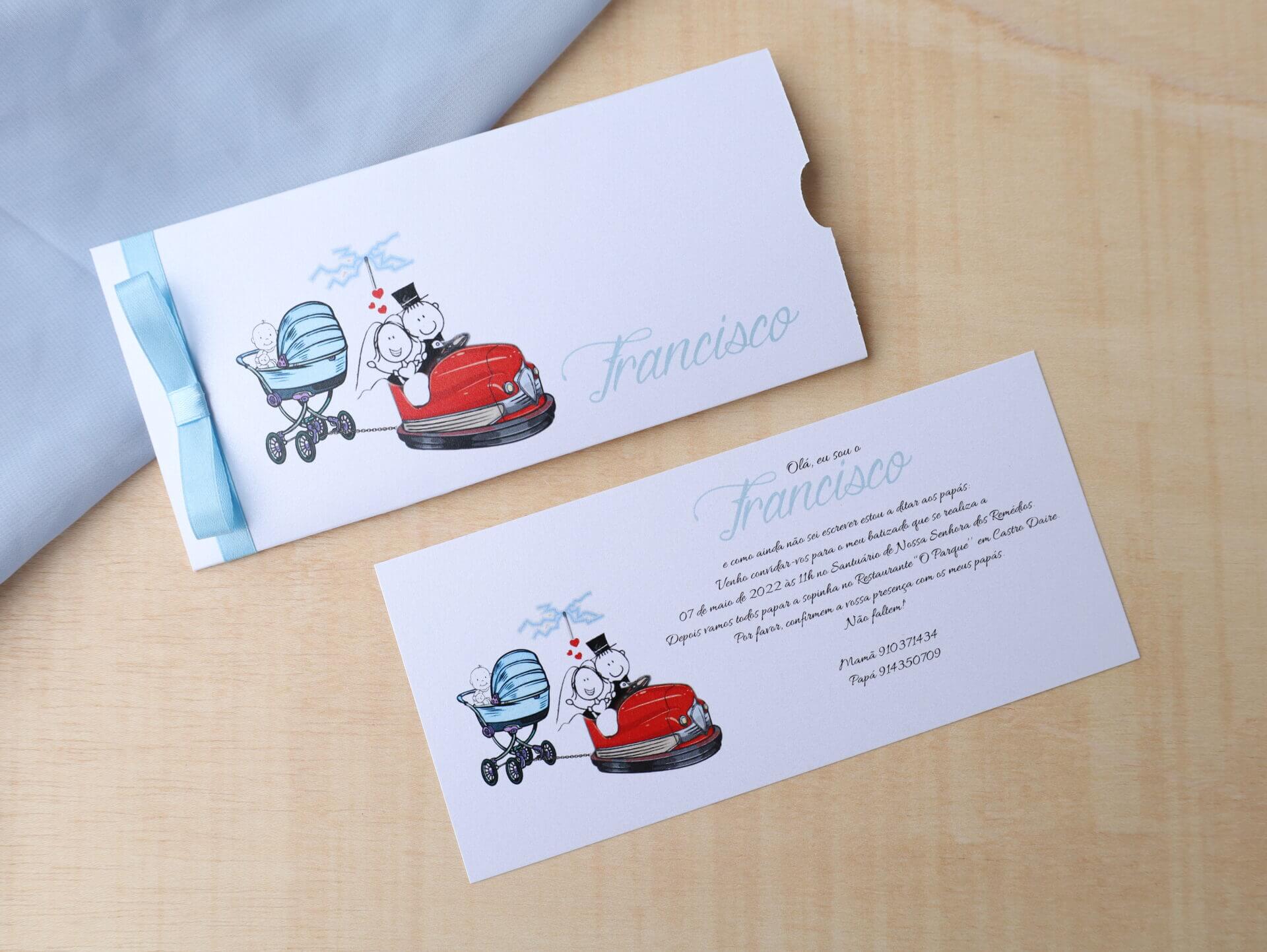 Convite Casamento Batizado Carrinhos