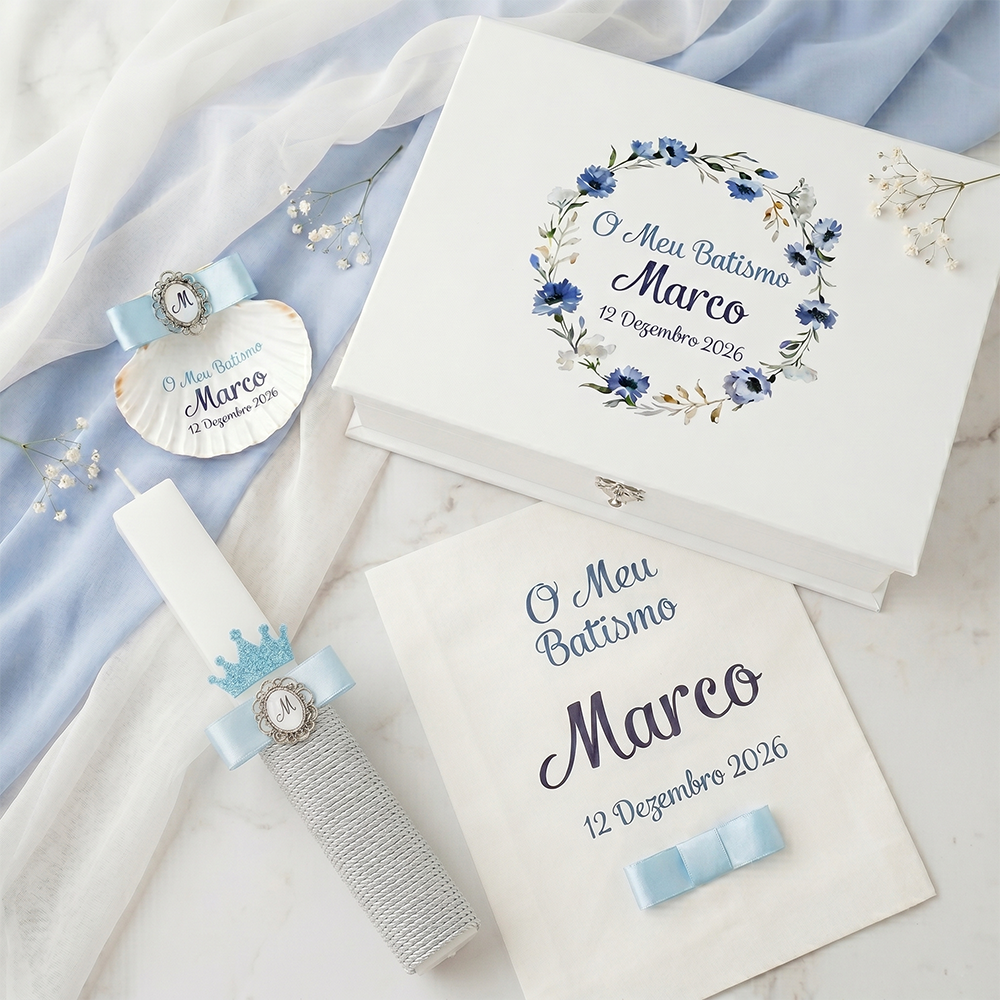 Conjunto Batismo Caixa Azul
