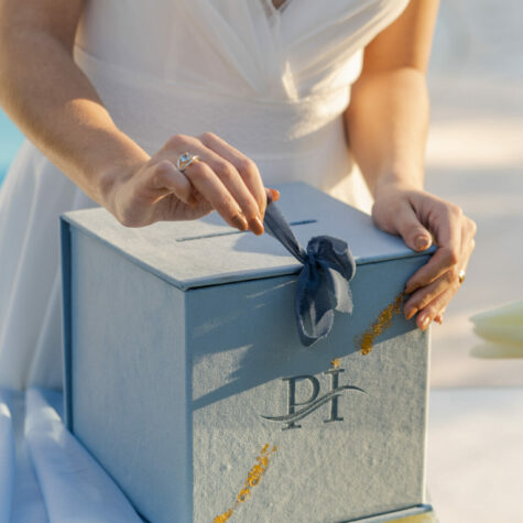 Boîte d'enveloppes en velours élégant