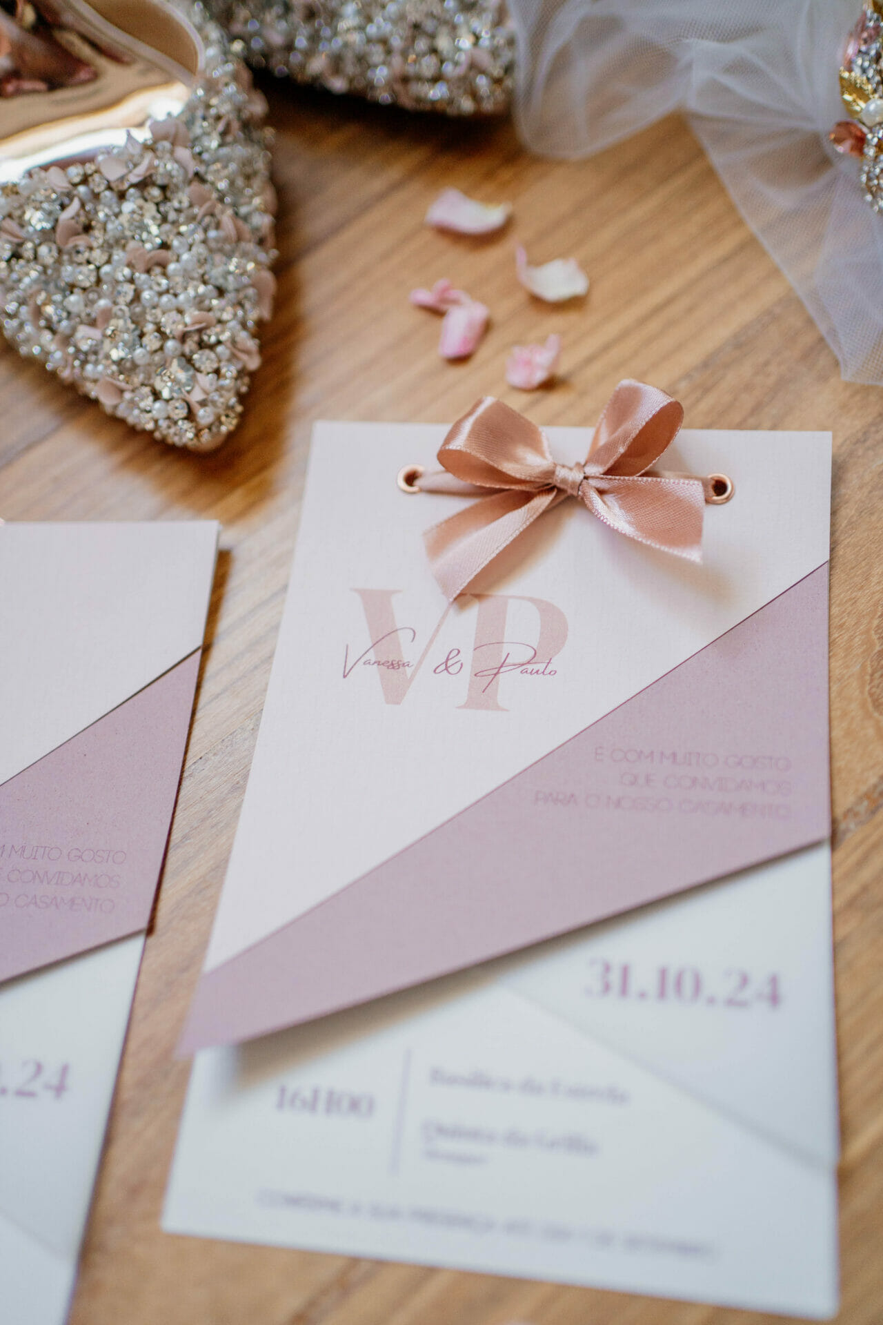 convite de casamento geométrico original