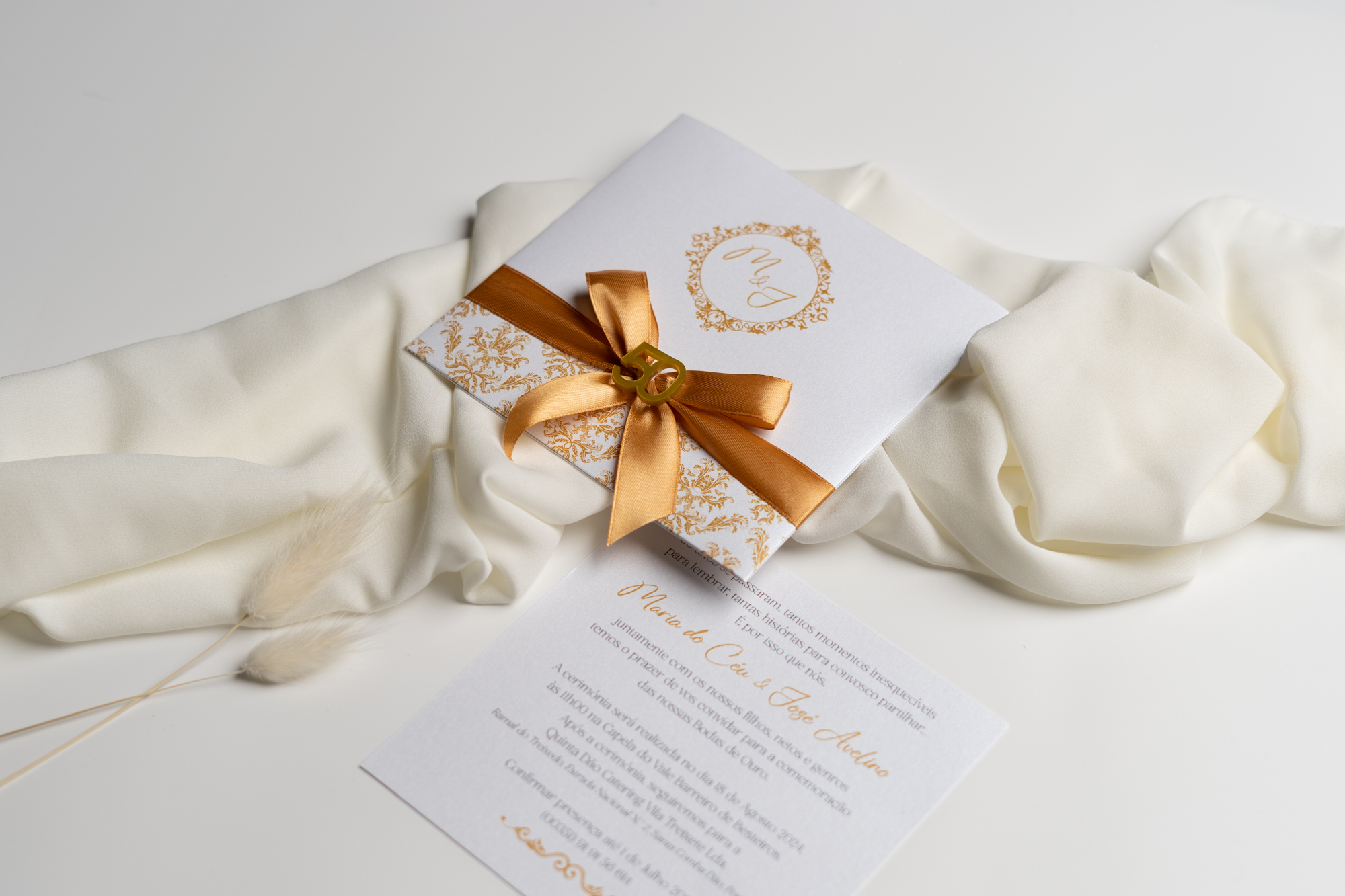 Convites de Bodas de Ouro Elegante e dourado