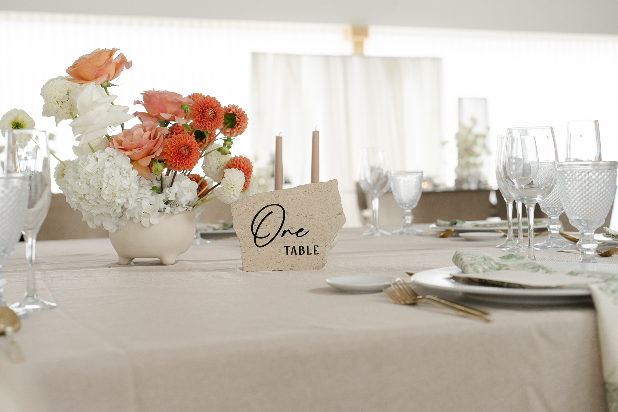 Marcador de Mesa Casamento em Pedra