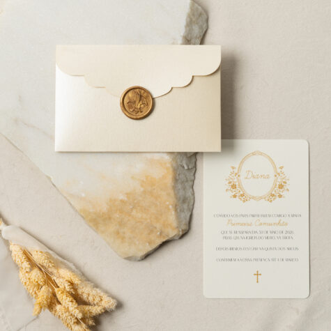 Imagem do produto Convite Comunhão Elegante Lacre