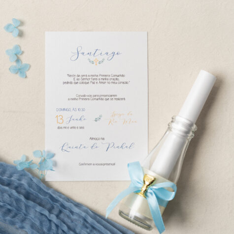 Imagem do produto Convite Comunhão Elegante Garrafa
