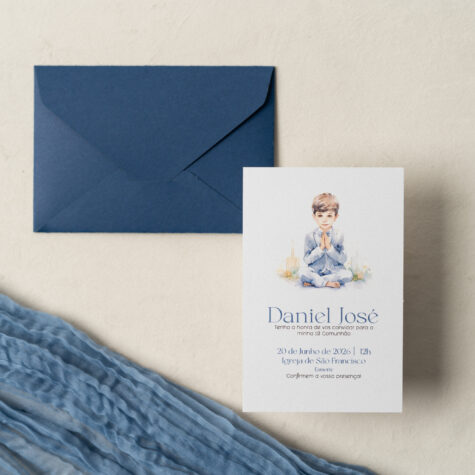 Imagem do produto Convite Comunhão Fato Azul