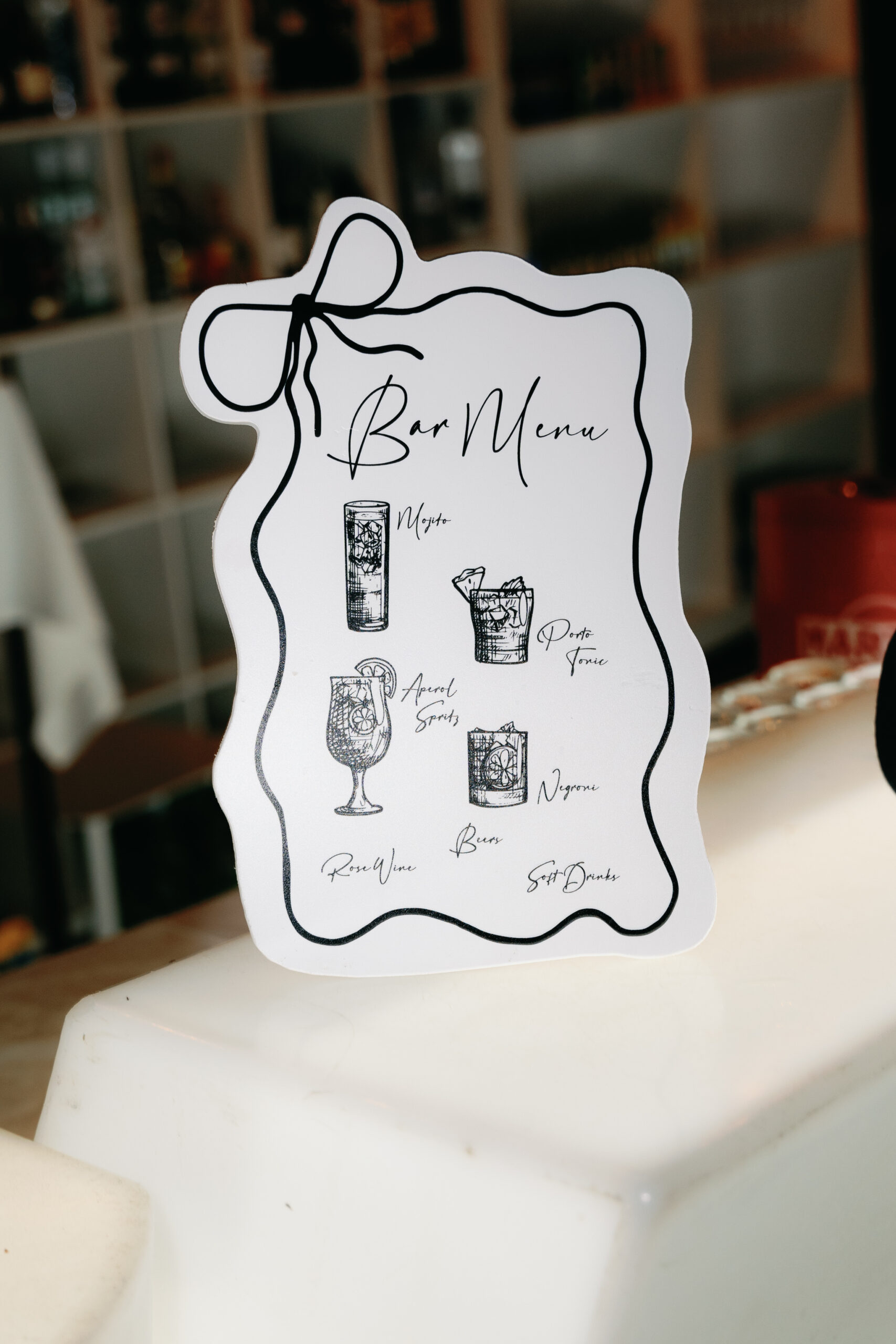 Menu Bar Casamento Personalizado