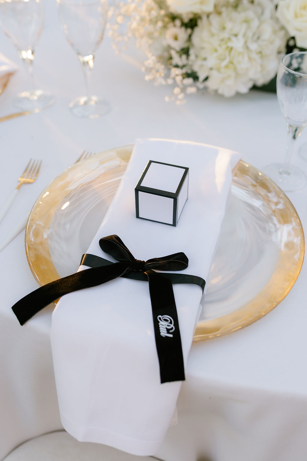 Marcador Lugar Laço Veludo