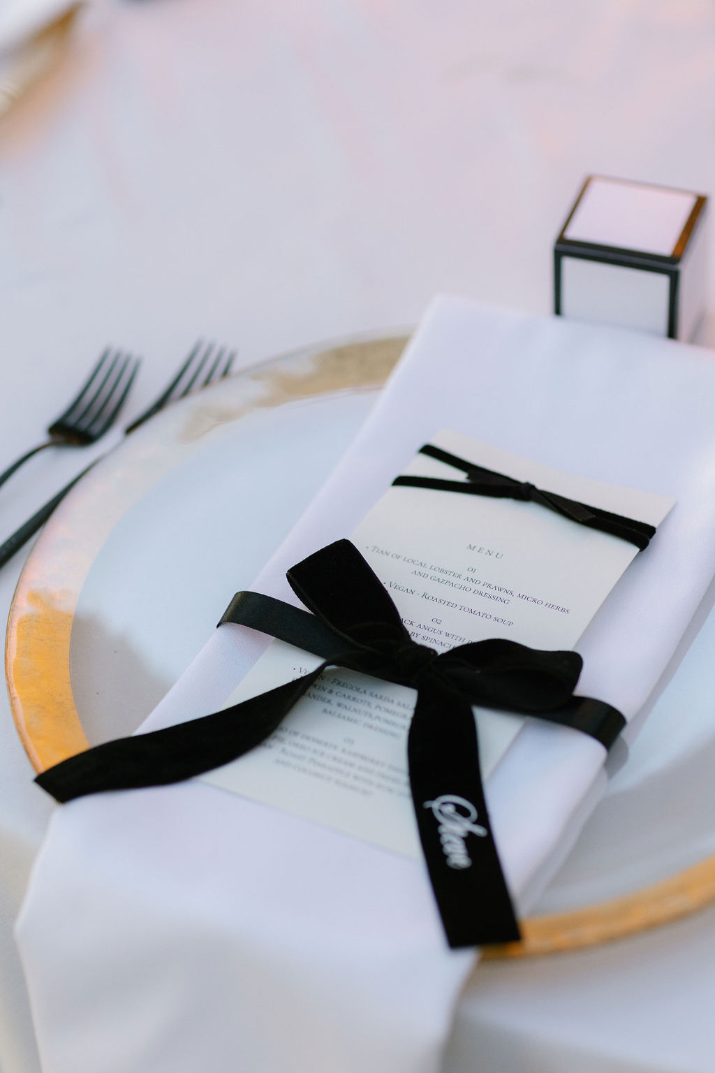 Marcador Lugar Laço Veludo 2