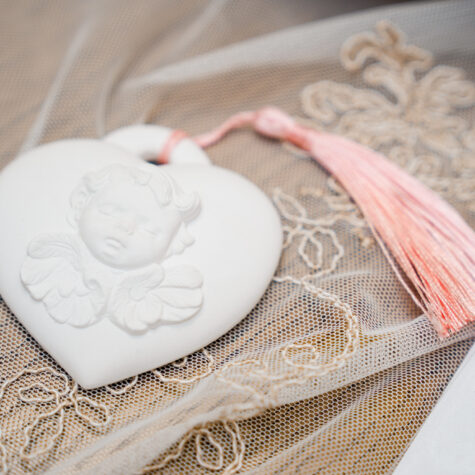 Imagem do produto Lembrança Batizado Anjo Coração Gesso