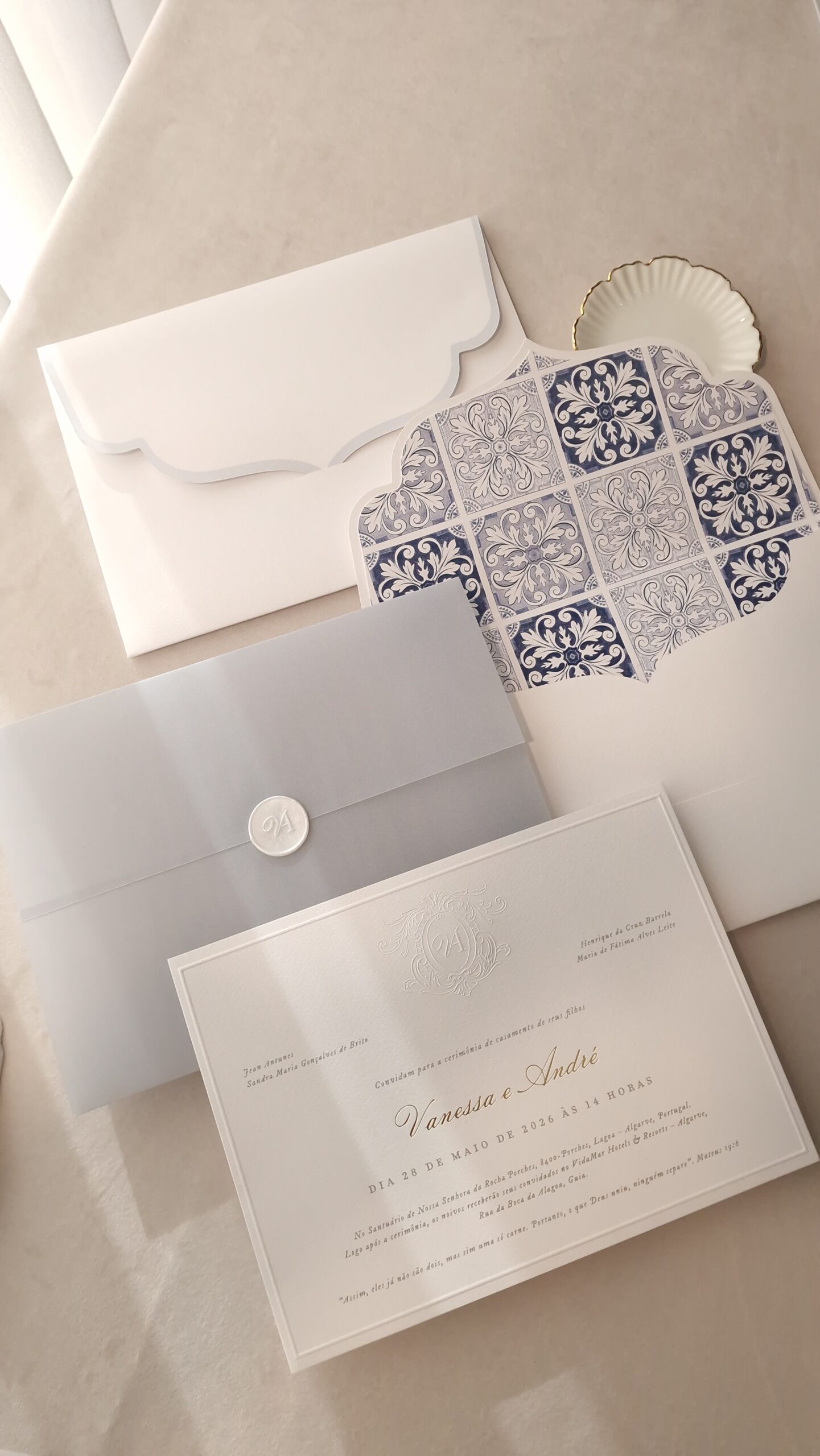 Convite Casamento Azulejo Português