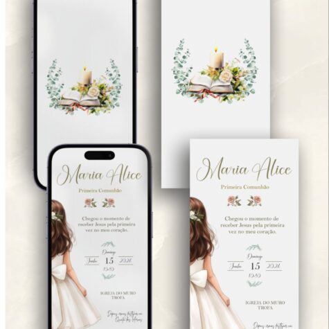 Imagem do produto Convite Comunhão Digital Personalizado