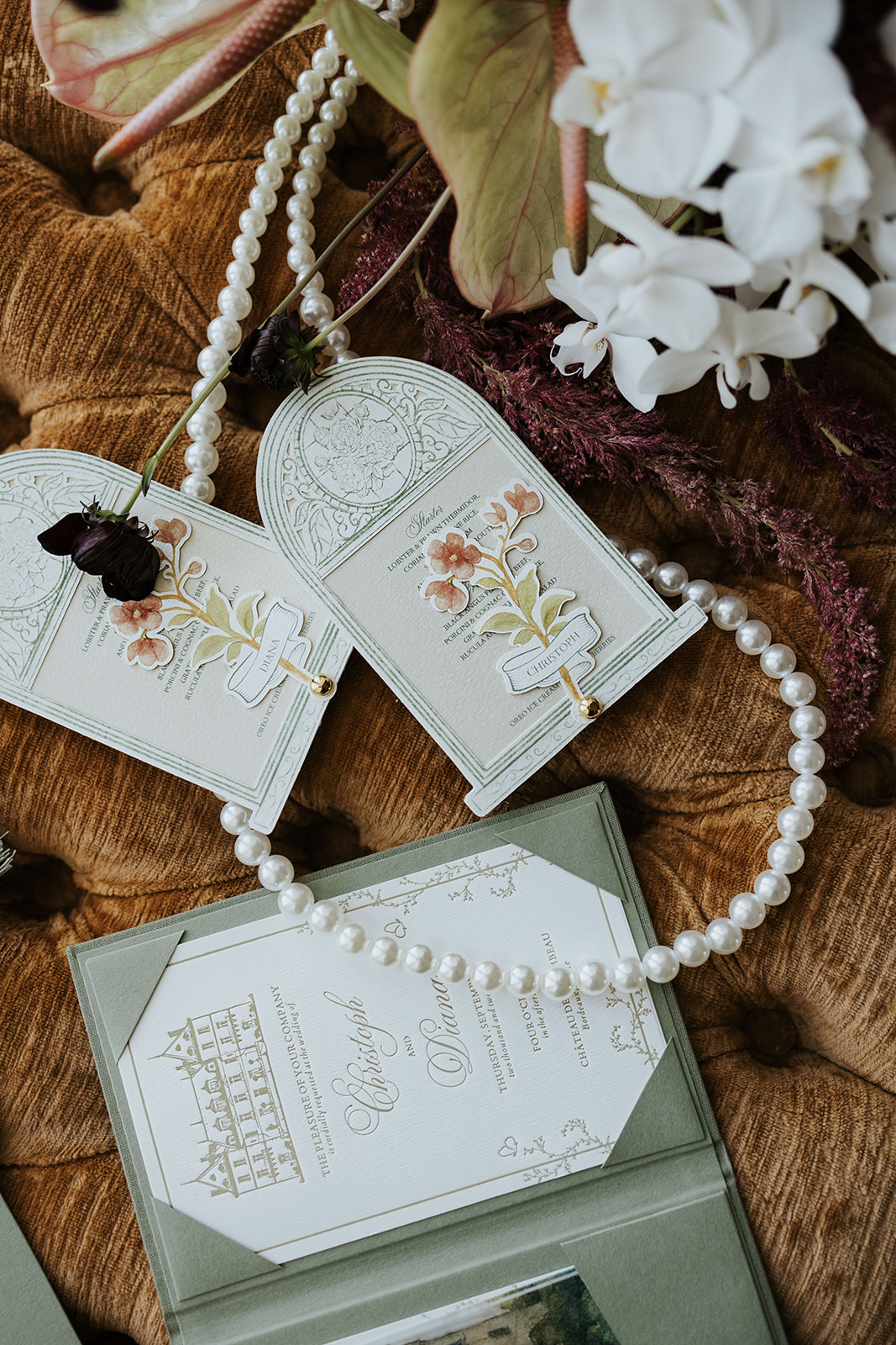 Wedding menu and invittaion - convite de casamento e menu com marcador de lugar