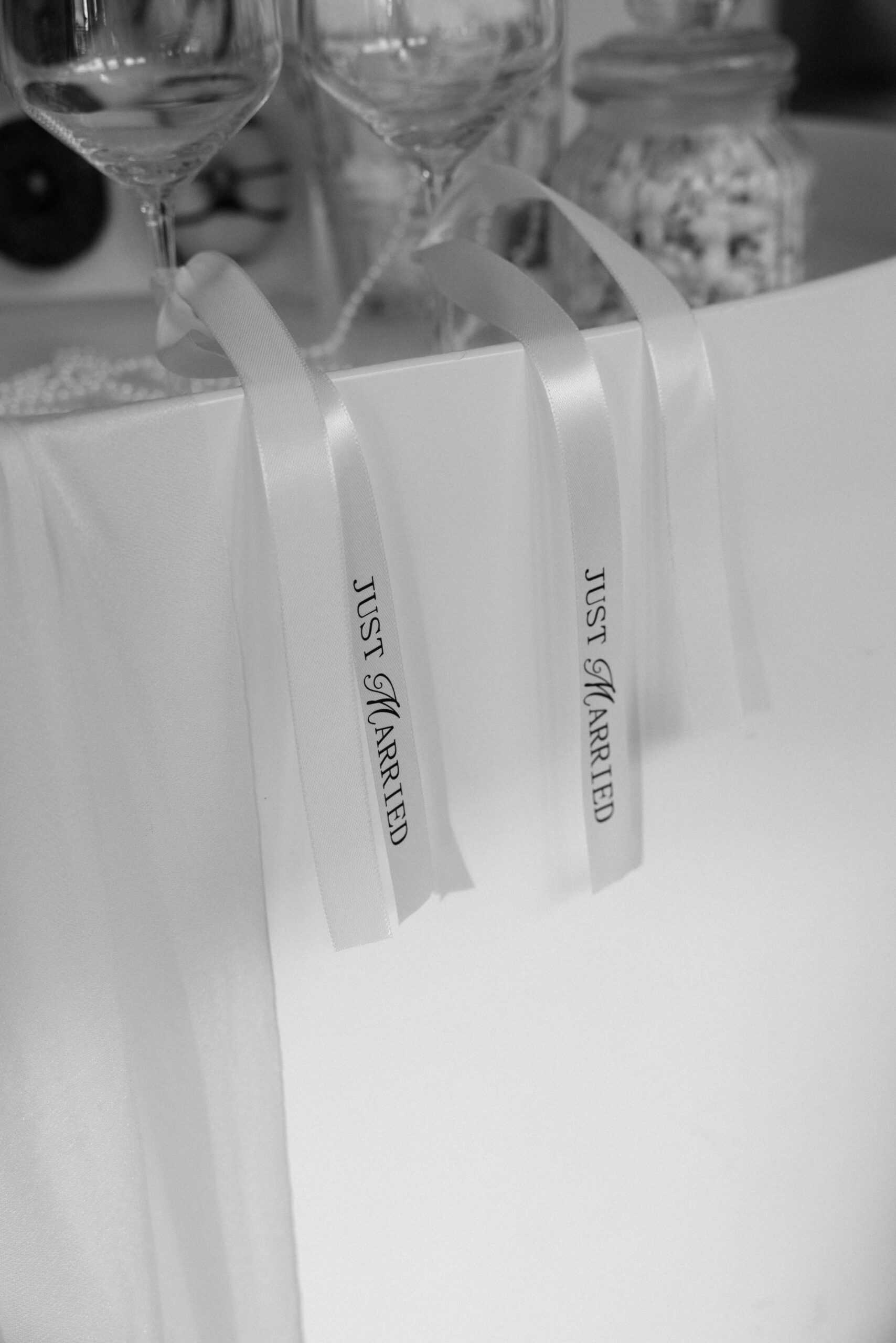 Fitas estampadas para personalizar copos ou garrafas de casamento