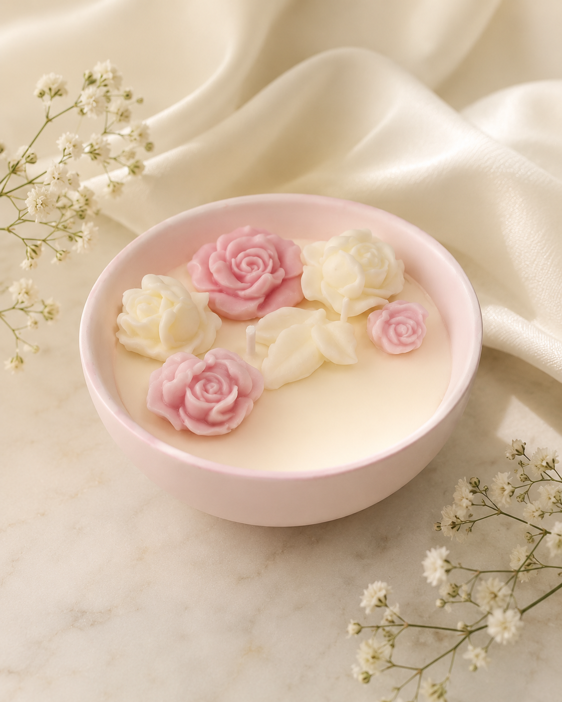 Vela Floral Decorativa Gesso 8