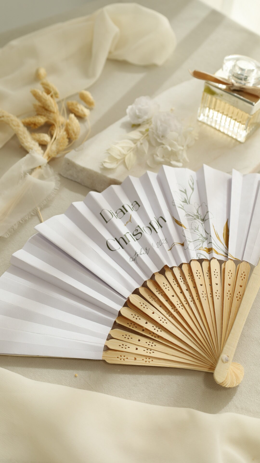 Leque Papel Madeira Personalizado 5