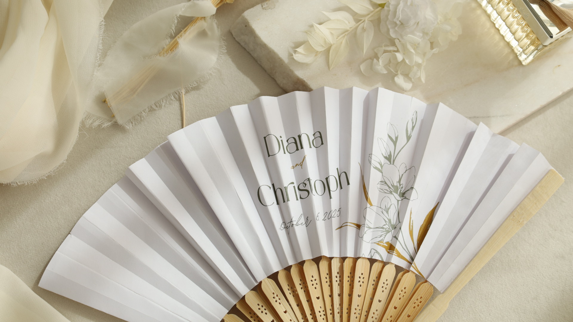 Leque Papel Madeira Personalizado 4