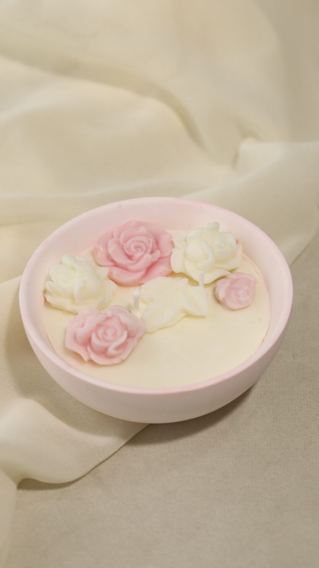 Vela Floral Decorativa Gesso