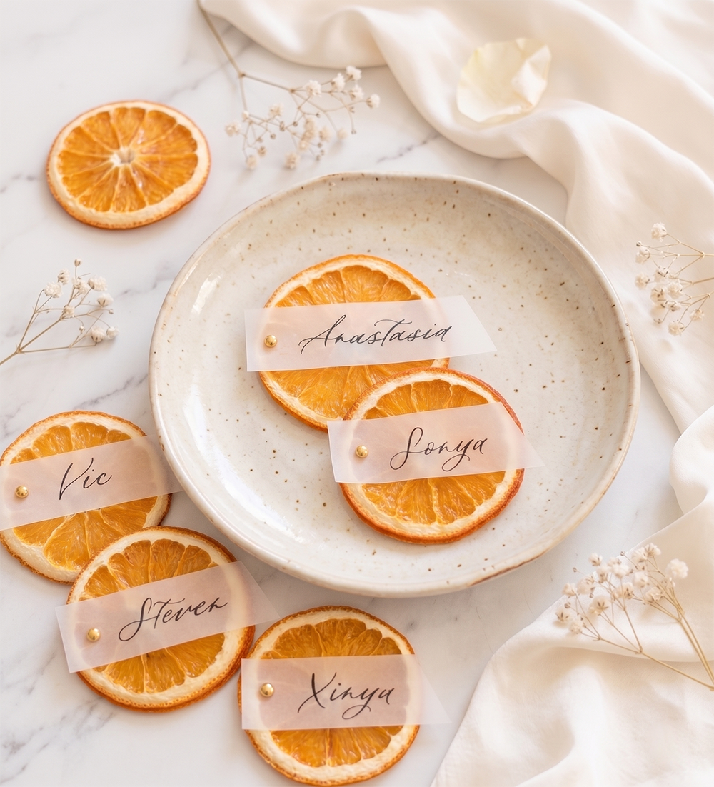 Marcador Lugar Casamento Laranja 2